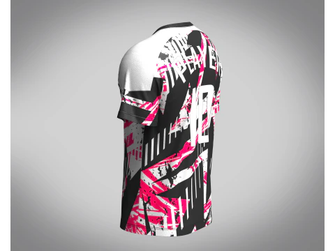 Soccer Black with multi color Jersey Player-10 3D Model