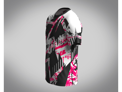 Soccer Black with multi color Jersey Player-10 3D Model