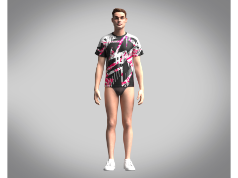 Soccer Black with multi color Jersey Player-10 3D Model