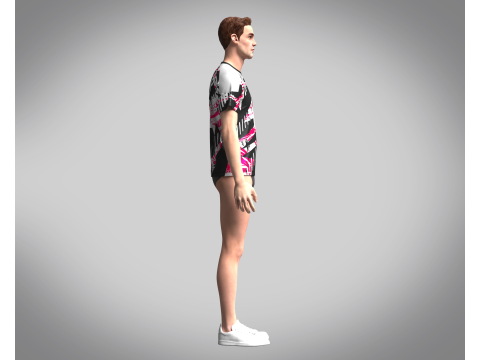 Soccer Black with multi color Jersey Player-10 3D Model