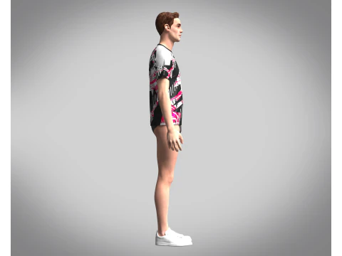 Soccer Black with multi color Jersey Player-10 3D Model