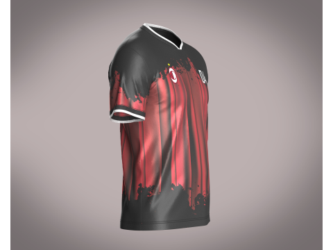 Soccer Black Jersey Player-04 Model 3D
