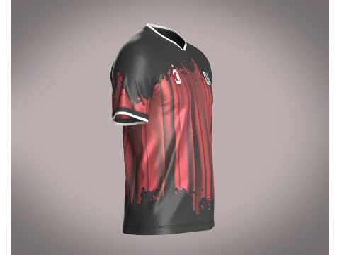 Soccer Black Jersey Player-04 3D Model