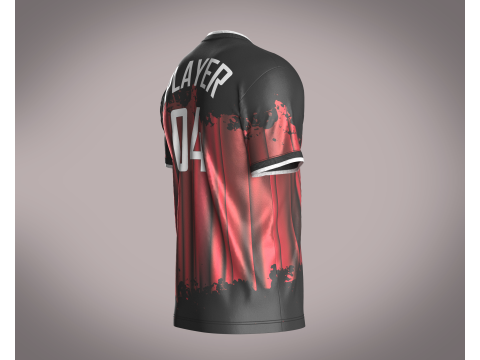 Soccer Black Jersey Player-04 Model 3D
