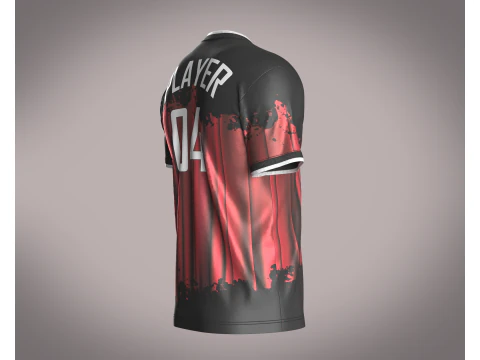 Soccer Black Jersey Player-04 3D Model