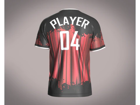Soccer Black Jersey Player-04 3D Model