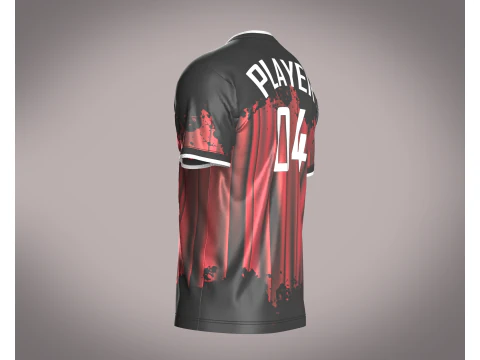 Soccer Black Jersey Player-04 3D Model