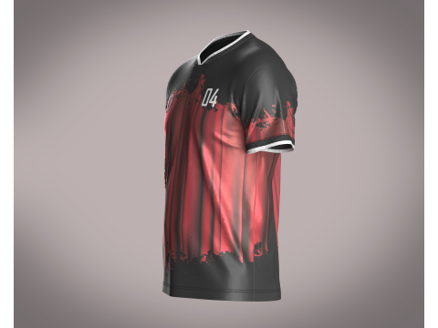 Soccer Black Jersey Player-04 Model 3D
