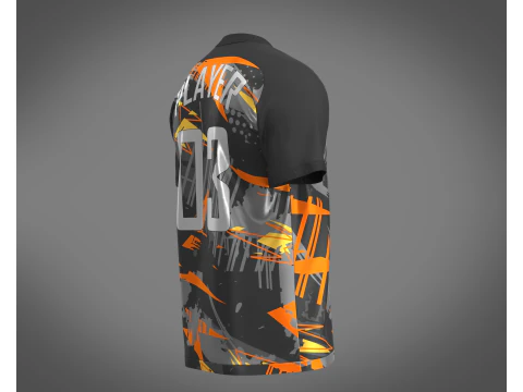 Soccer Black jersey Player 03 3D Model