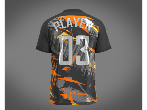 Soccer Black jersey Player 03 3D 모델