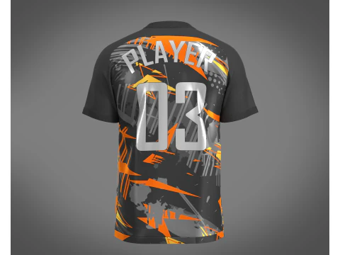 Soccer Black jersey Player 03 3D Model
