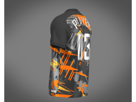 Soccer Black jersey Player 03 3D 모델