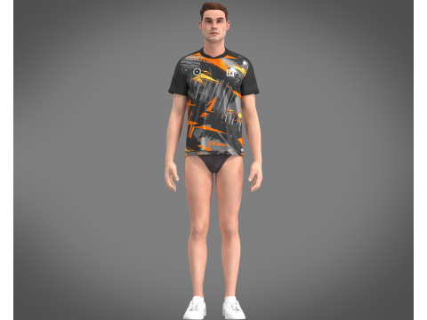 Soccer Black jersey Player 03 3D 모델