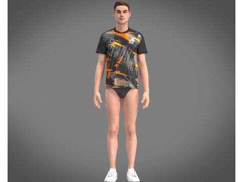 Soccer Black jersey Player 03 3D Model