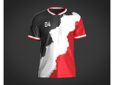 Soccer Black and Red Jersey Player-04 Model 3D