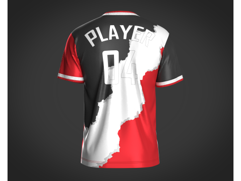 Soccer Black and Red Jersey Player-04 3Dモデル
