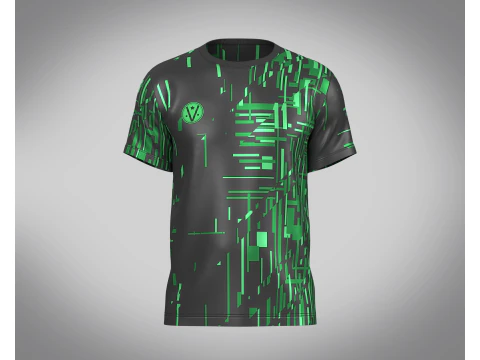 Футбольная черно-зеленая футбольная майка Player-11 3D Модель