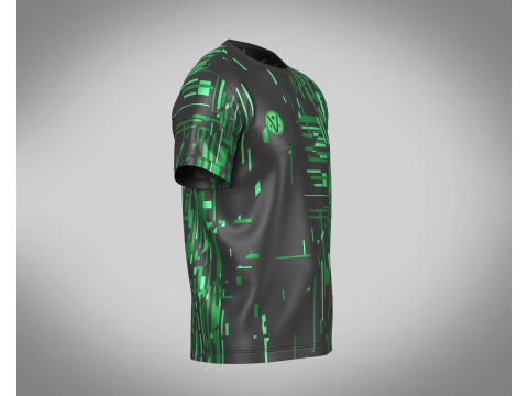 Soccer Black And Green Football Jersey Player-11 Modelo 3D