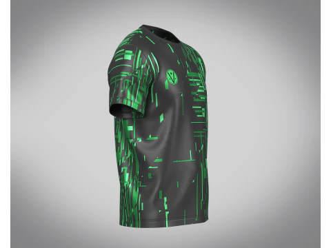 Soccer Black And Green Football Jersey Player-11 3D Model