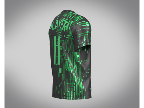 Soccer Black And Green Football Jersey Player-11 Modelo 3D