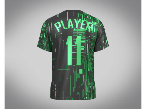 Soccer Black And Green Football Jersey Player-11 3D Model