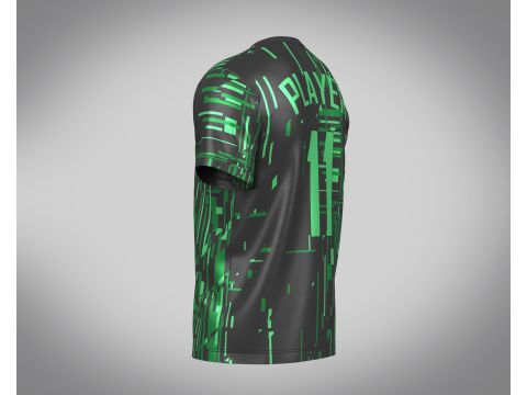 Soccer Black And Green Football Jersey Player-11 Modelo 3D