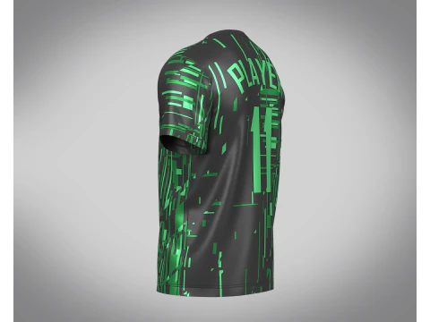 Soccer Black And Green Football Jersey Player-11 3D Model