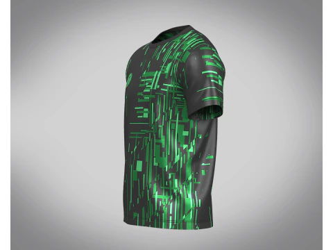 Soccer Black And Green Football Jersey Player-11 3D Model