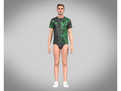 Soccer Black And Green Football Jersey Player-11 Modelo 3D