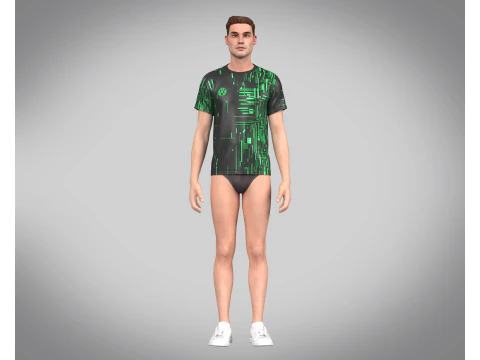 Soccer Black And Green Football Jersey Player-11 3D Model