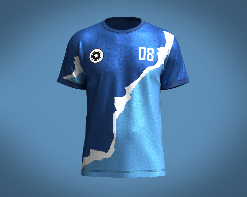 Soccer Blue and White Jersey Player 08 3D 模型 .c4d .max .obj .3ds .fbx .stl .blend 