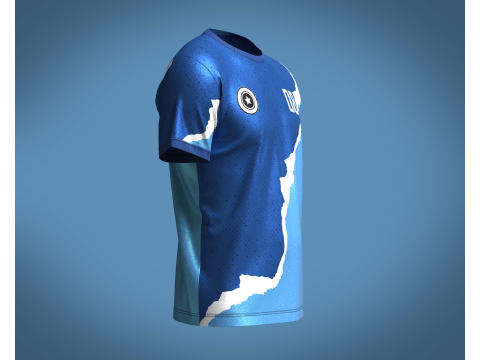 Soccer Blue and White Jersey Player 08 3D 模型