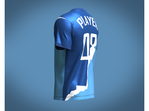 Soccer Blue and White Jersey Player 08 3D 模型