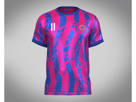 Футбольный игрок в сине-красной майке-11 3D Модель