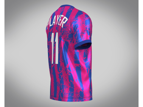 Soccer Blue And Red Jersey Player-11 Modelo 3D