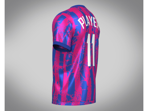 Soccer Blue And Red Jersey Player-11 Modelo 3D