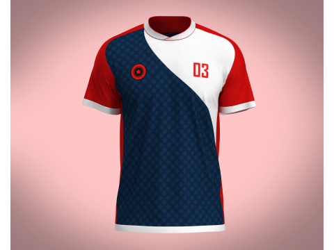 Soccer Blue And Red Jersey Player-03 3D Model