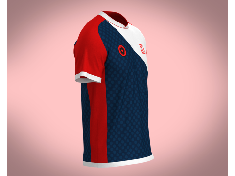 Soccer Blue And Red Jersey Player-03 3D Model
