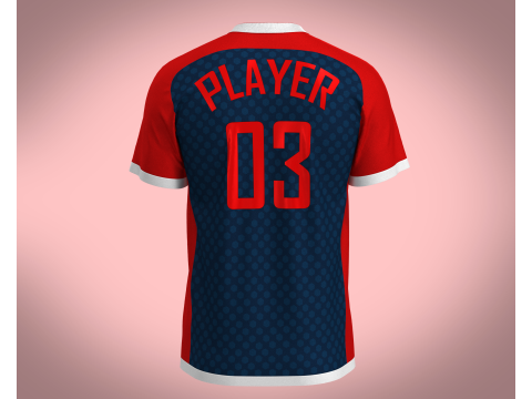 Soccer Blue And Red Jersey Player-03 3D Model