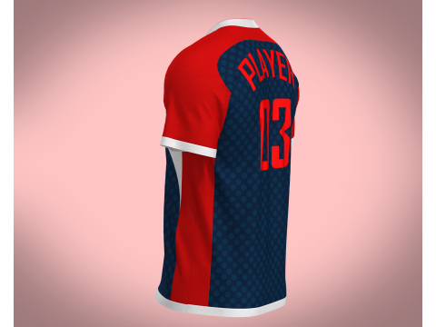Soccer Blue And Red Jersey Player-03 3D Model