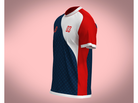 Soccer Blue And Red Jersey Player-03 3D Model