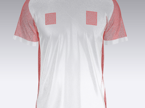 Soccer Blue And Red Jersey Player-03 3D Model