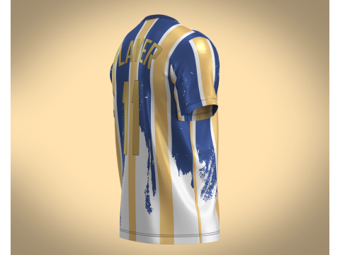 Soccer Blue And Orange Sports Jersey Player-11 Model 3D