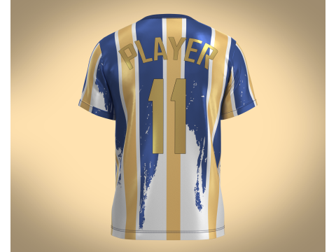 Soccer Blue And Orange Sports Jersey Player-11 Model 3D