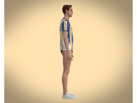 Soccer Blue And Orange Sports Jersey Player-11 Model 3D