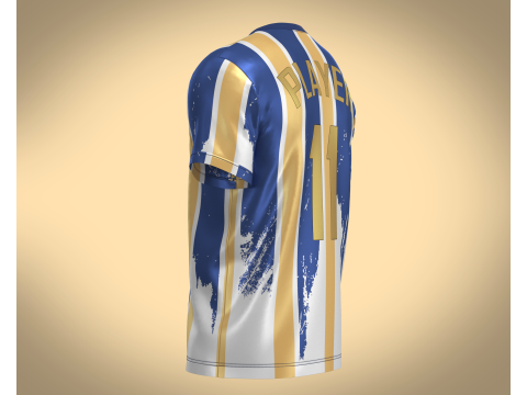 Soccer Blue And Orange Sports Jersey Player-11 Model 3D