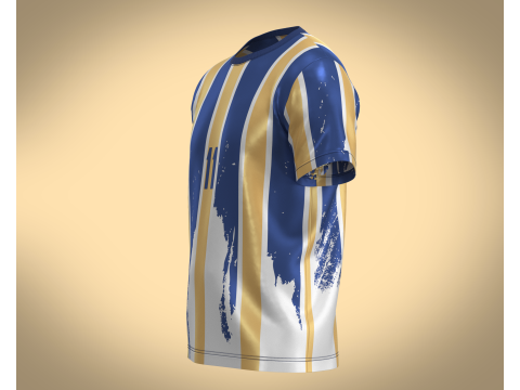Soccer Blue And Orange Sports Jersey Player-11 Model 3D