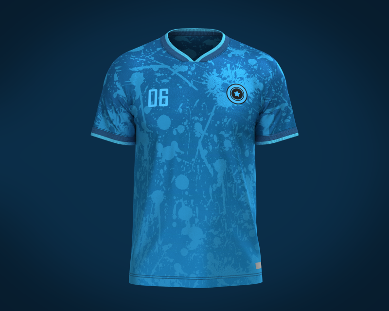 Soccer Blue jersey Player-06 3D 模型 .c4d .max .obj .3ds .fbx .stl .blend