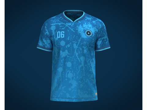 Soccer Blue jersey Player-06 Modello 3D