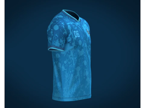 Soccer Blue jersey Player-06 3D Model